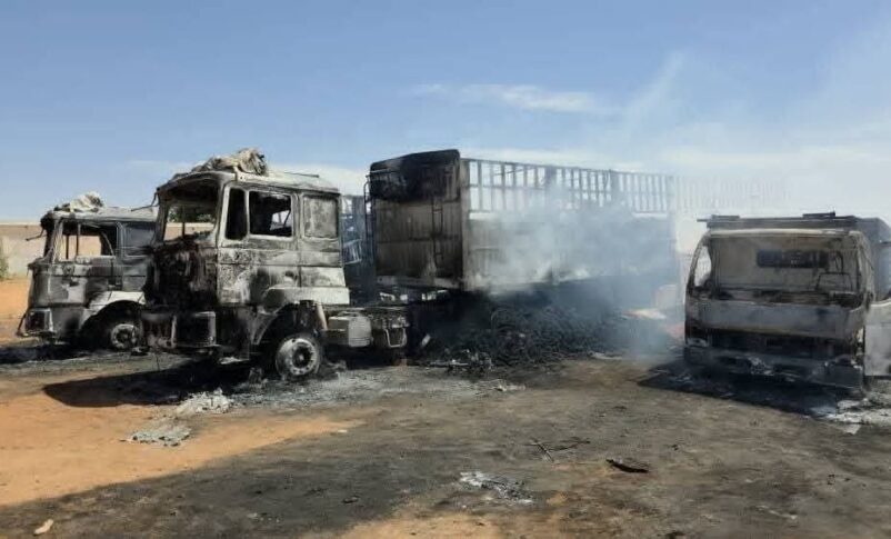 Humanitarian trucks hit by RSF drones in North Kordofan state on Feb 6, 2026