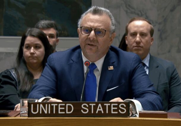 Massad Boulos, U.S. senior adviser to the president for Africa speaks at the UN Security Council