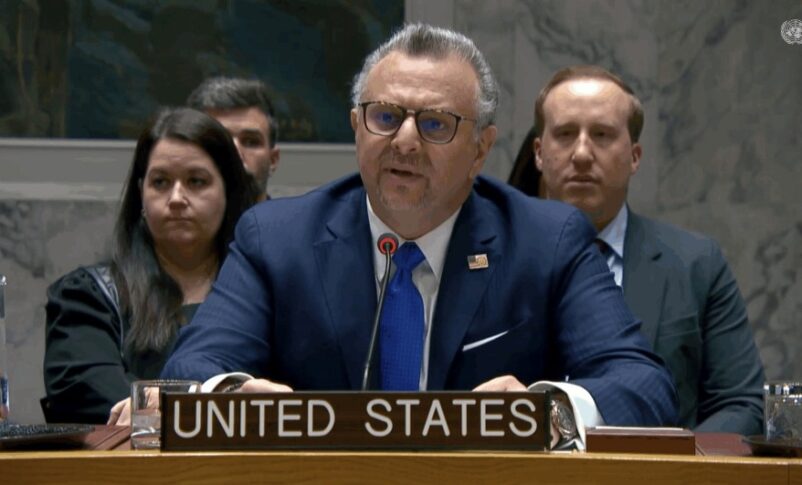 Massad Boulos, U.S. senior adviser to the president for Africa speaks at the UN Security Council