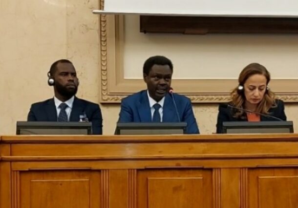 Minawi speaks at the French parliament on Feb 10, 2026
