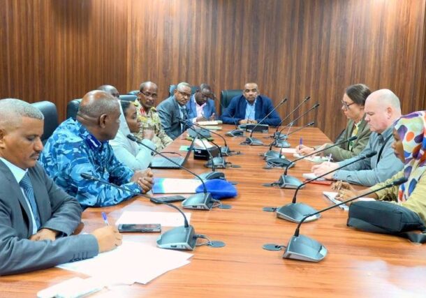 Minister of State at the Ministry of Human Resources and Social Development, Salima Ishaq meets UN panel of experts members in Port Sudan on Feb 4, 2026
