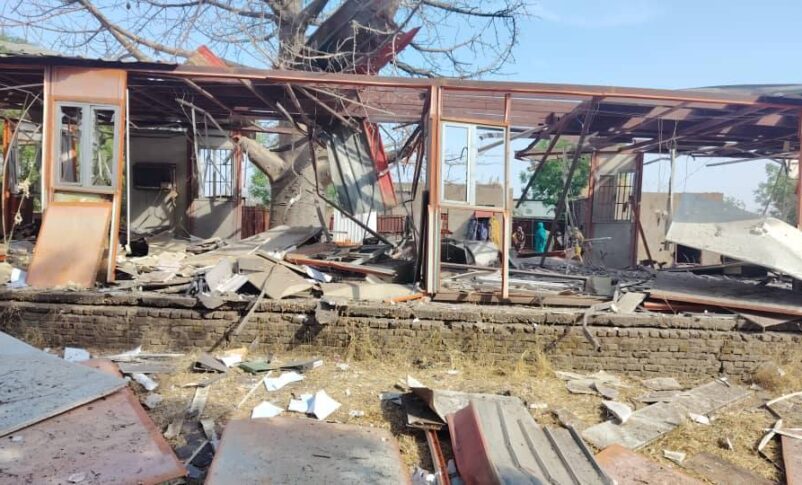 Premises of Kalsotium Organization in Qeisan, Blue Nile region destroyed following an RSF drone attack on Feb 14, 2026