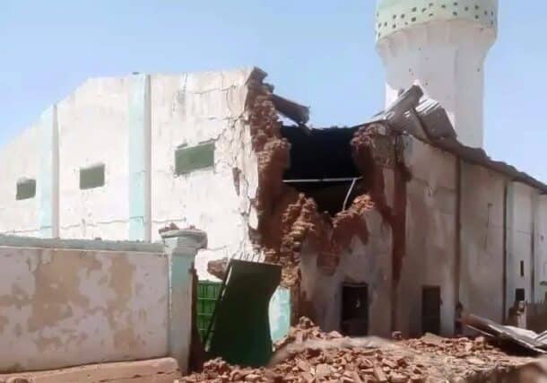 A mosque in El Fasher destroyed by the RSF attack