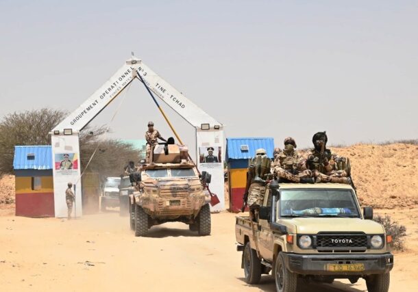 Chadian forces deployed along the Sudan Chad border to prevent incursions into Chad by the Sudanese belligerents on March 21, 2026