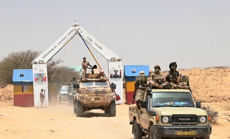 Chadian forces deployed along the Sudan Chad border to prevent incursions into Chad by the Sudanese belligerents on March 21, 2026