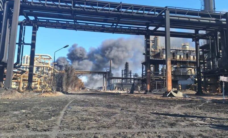Khartoum oil refinery, on Jan 27, 2025