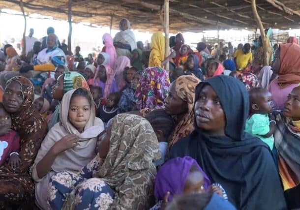Mothers bring their children for immunization during measles and rubella campaign in Tawila, North Darfur, On Jan. 7, 2026, UNICEF photo