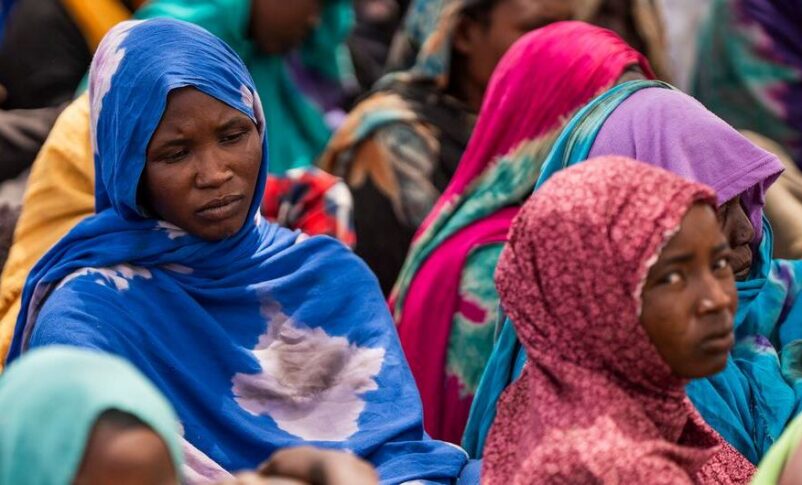 Sudanese refugees gather at a temporary site in Koulbous, Chad, near the border with Sudan after fleeing the ongoing conflict. UN file photo