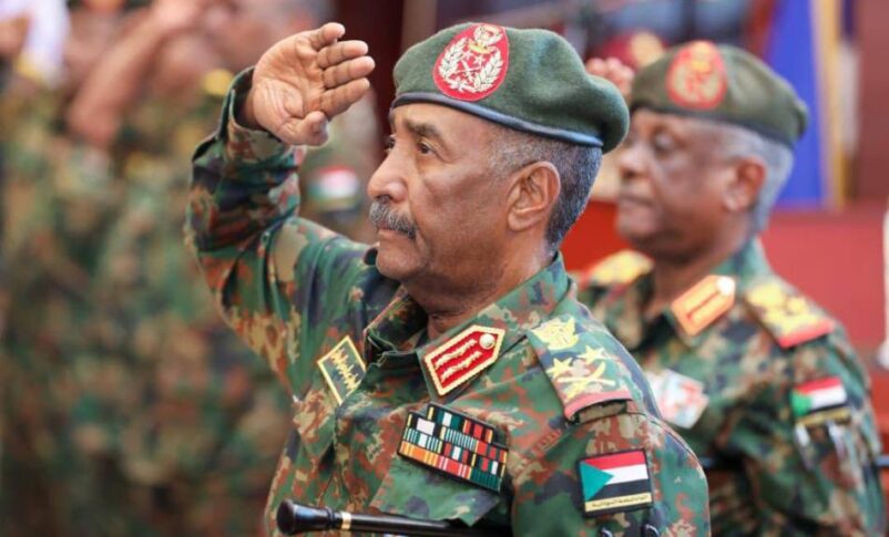 Al-Burhan attends a ceremony honouring former army chiefs of staff.