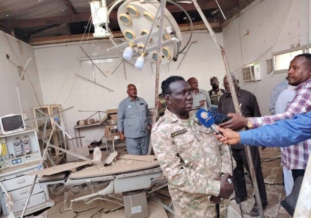 Al-Jabalain Hospital in White Nile State destroyed after drone attack, April 2, 2026