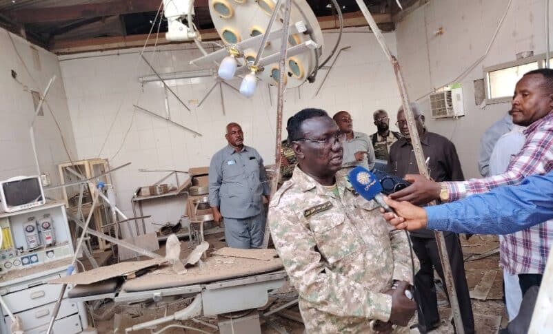 Al-Jabalain Hospital in White Nile State destroyed after drone attack, April 2, 2026