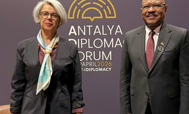 Foreign Minister Mohieddin Salem meets EU envoy for Horn of Africa Annette Weber, on April 17, 2026