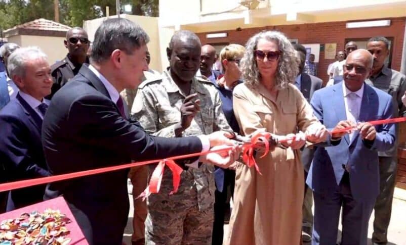 Khartoum Governor and United Nations officials participate in a ribbon-cutting ceremony to mark the official reopening of the UN office in Khartoum, April 2, 2026.