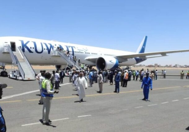 Kuwait airways aircraft landed at Khartoum airport on April 28, 2026