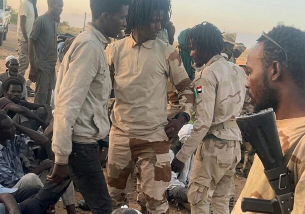 RSF elements arrest civilians who attempt to flee El Fasher after the city fall on October 26, 2025