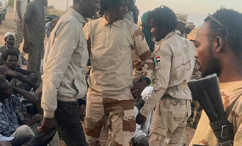 RSF elements arrest civilians who attempt to flee El Fasher after the city fall on October 26, 2025