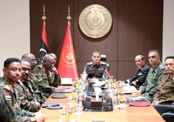 Sudanese and Libyan military officials meet in Tripoli to discuss joint cooperation on April 5, 2026