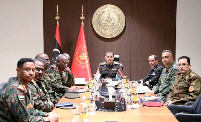 Sudanese and Libyan military officials meet in Tripoli to discuss joint cooperation on April 5, 2026