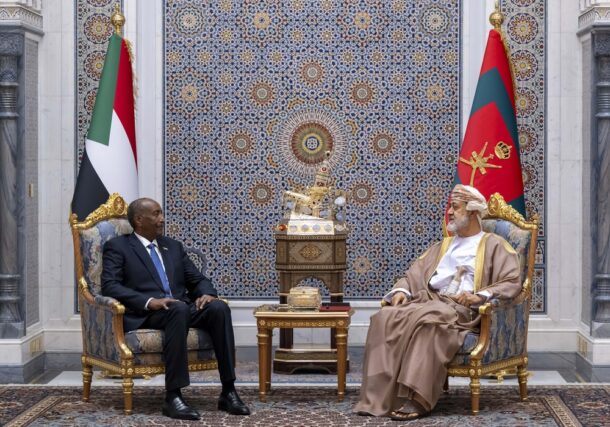 Sultan Haitham bin Tarik of Oman receives al-Burhan in Muscat on April 21, 2026
