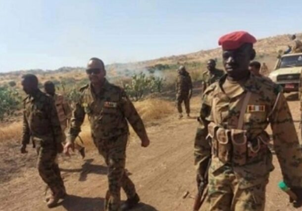 A Sudanese army officer and his troops deploy in Al Fashaga along the eastern border with Ethiopia. ST file photo