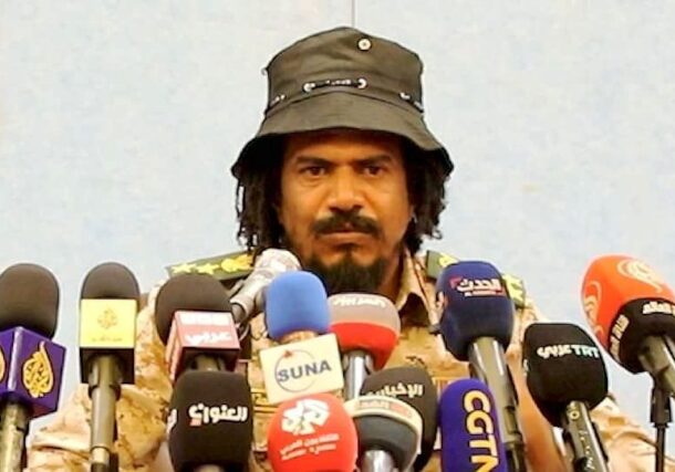 Ali Rizqallah Al-Savana speaks in press conference in Khartoum on May 16, 2026