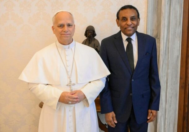 Pope Leo XIV receives the Prime Minister of the Republic of Sudan in the Vatican Pope Leo XIV receives the Sudanese Prime Minister in the Vatican on May 11, Vatican Media photo.