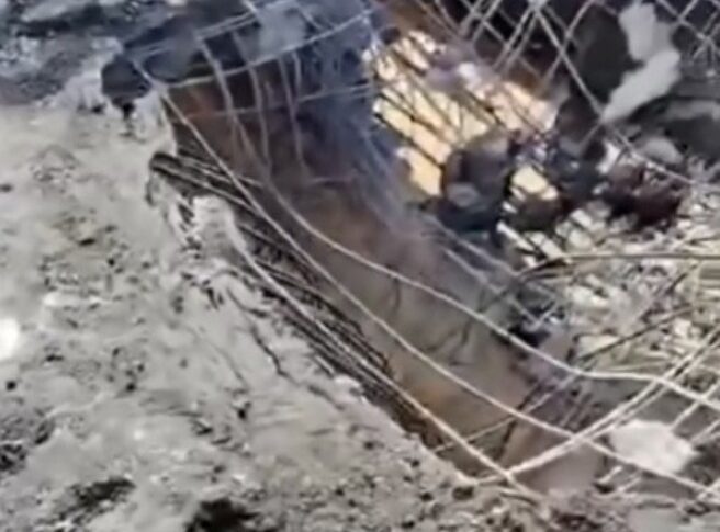 A hole in the Ardamata bridge, West Darfur after a drone strike on June 9, 2026
