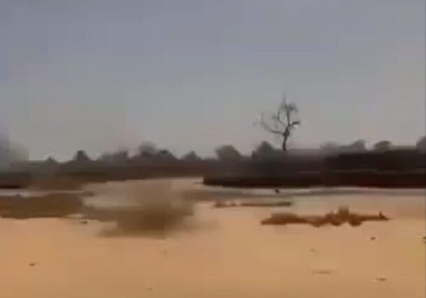 An image showing the aftermath of destruction in the Um Baru locality of North Darfur, Sudan, following reported RSF attacks on June 14, 2026.