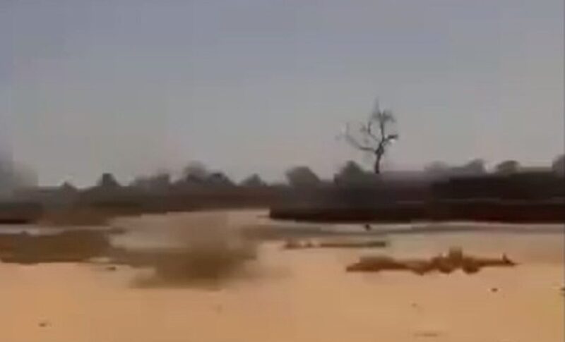 An image showing the aftermath of destruction in the Um Baru locality of North Darfur, Sudan, following reported RSF attacks on June 14, 2026.