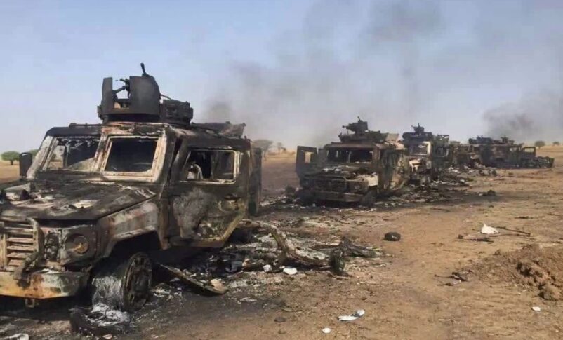 Destroyed armored vehicles are seen in the Kordofan region, Sudan, in this handout image obtained from a Sudanese army social media platform released on June 20, 2026.