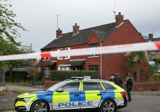 Police cordon off an area of Belfast after an attack left a man seriously injured on June 8, 2026. Reuters
