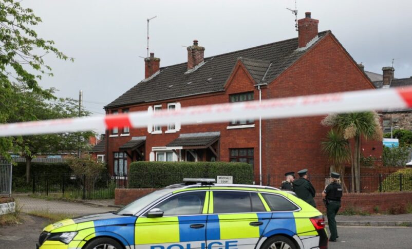 Police cordon off an area of Belfast after an attack left a man seriously injured on June 8, 2026. Reuters