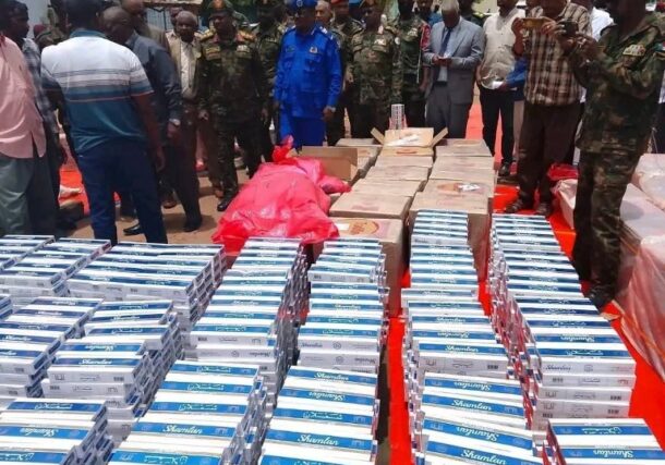 Seized smuggled cigarettes found by security authorities in Al-Jazirah State during a chase of a vehicle on June 18, 2026