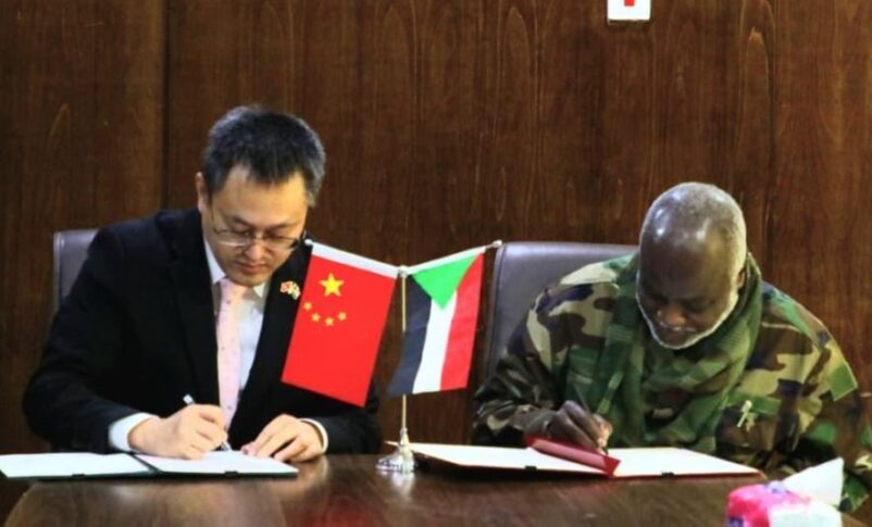 Sudan’s Finance Minister Gibril Ibrahim and Chinese Chargé d'Affaires Xu Jian attend a ceremony to sign a protocol on partial debt relief in Khartoum on June 28, 2026