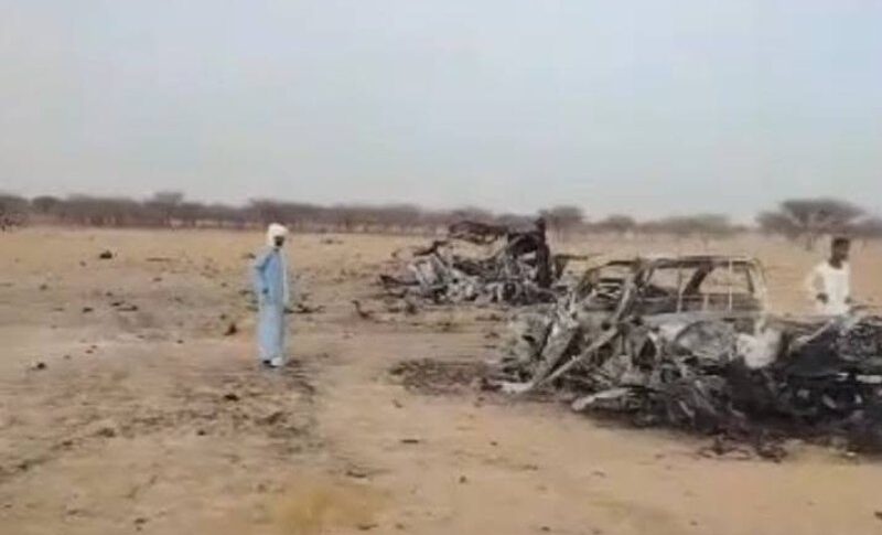 Vehicles destroyed during a drone strike in Sudri, North Kordofan, June 7, 2026.