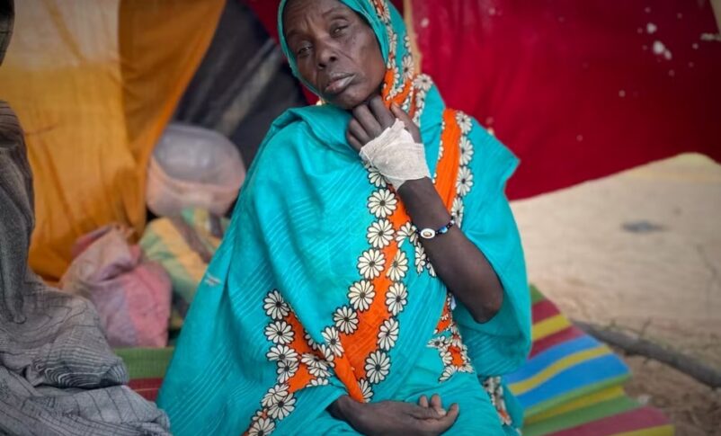 A woman who fled El-Fasher after RSF paramilitaries killed hundreds in the western Darfur region, in Tawila, Sudan, on October 31, 2025. AP photo