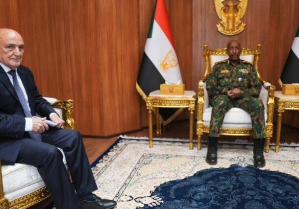 Abdel Fattah al-Burhan, Sovereign Council Chairman met with African Union envoy Mohamed Belaiche in Khartoum on July 8, 2026