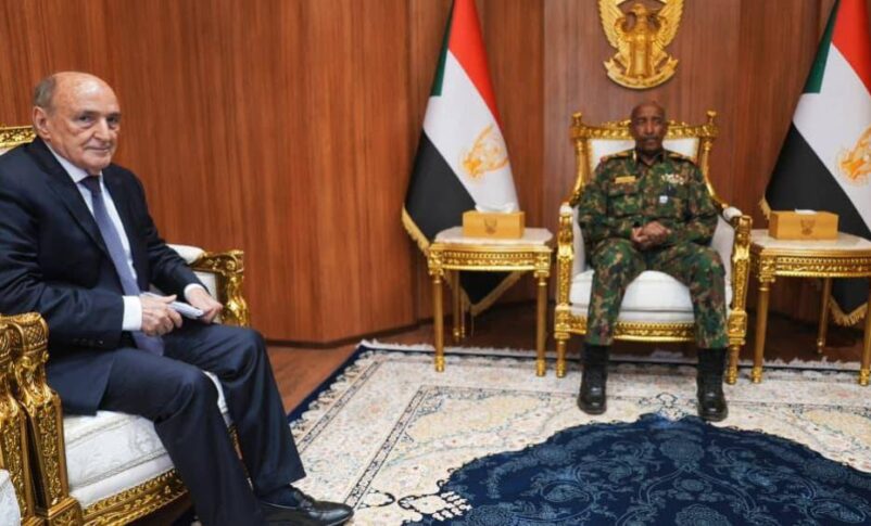 Abdel Fattah al-Burhan, Sovereign Council Chairman met with African Union envoy Mohamed Belaiche in Khartoum on July 8, 2026