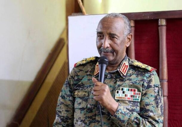 Burhan speaks at the Al-Hadrab Mosque in Shambat, Khartoum North, on Friday July 24, 2026