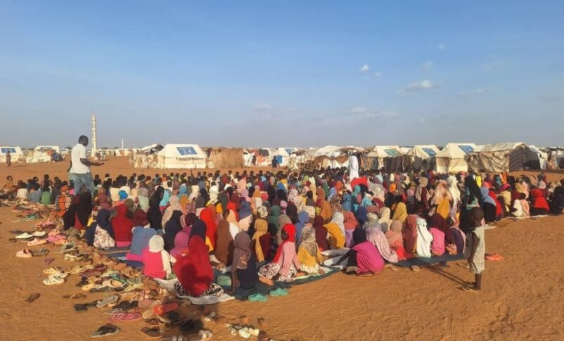 Children receive lessons at an outdoor school at the Al-Muwahad camp for internally displaced persons (IDPs) in El Obeid, North Kordofan, July 10, 2026.