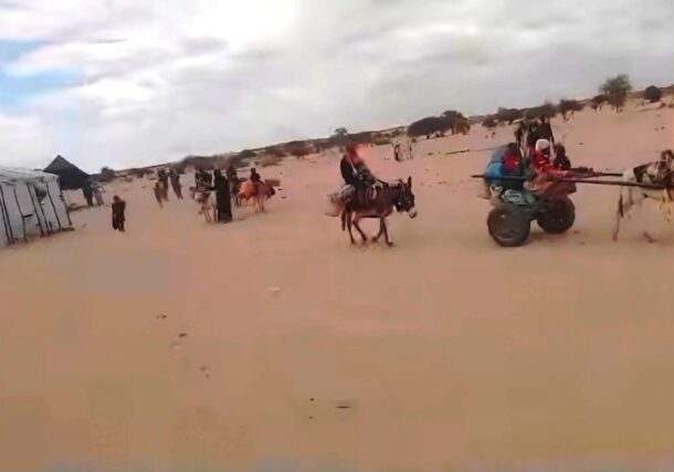 Civilians flee Orshay villge to Chad following RSF attack on their villages in North Darfur near the border on July 5, 2026