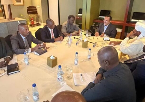 Jaafar al-Mirghani chairs a meeting of the Democratic Bloc coalition in Khartoum on July 19, 2026