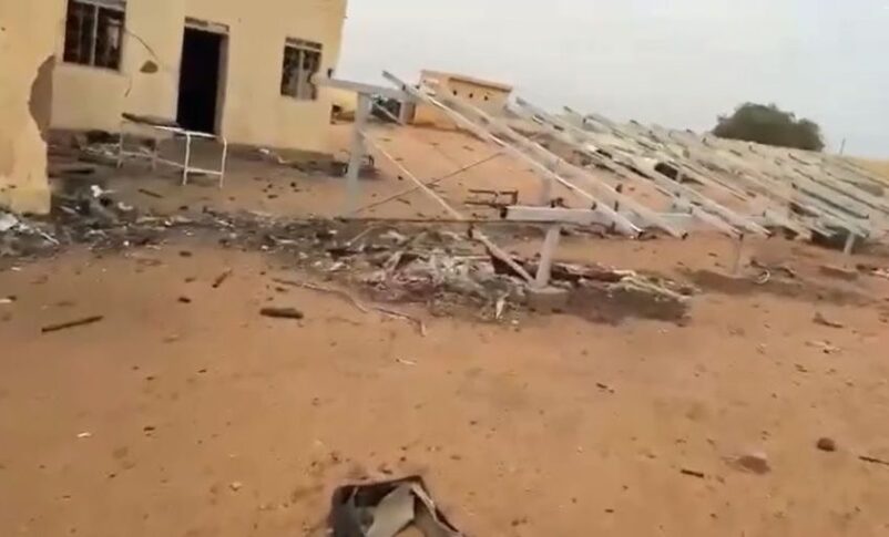 A video released on July 27, 2026, depicts damage at Jabrat al-Sheikh Hospital after RSF fighters ransacked and looted the facility, stealing solar panels and supplies after holding the North Kordofan area for three years.