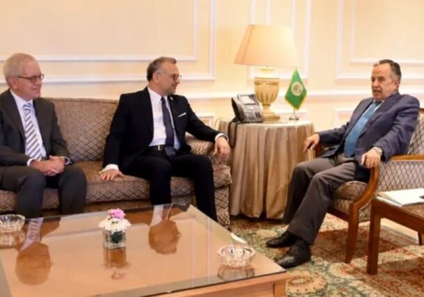 Nabil Fahmy New Arab League SG meets US Senior Adviser for Arab and African affaires in Cairo on July 18, 2026