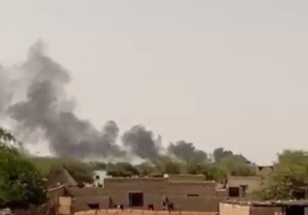 Smoke rises after a Sudanese army airstrike on RSF positions in N. Kordofan, Sudan, July 29, 2026