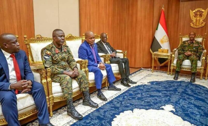 Sudan's Sovereign Council chairman Abdel Fattah al-Burhan receives Ugandan delegation on July 4, 2026