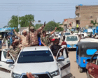 Sudanese army forces welcomed by the resident in s Kurmuk, bBlue Nile region, on July 8, 2026