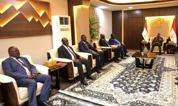 Sudan's Sovereign Council chief Abdel Fattah al-Burhan receives South Sudanese delegation led by Security adviser Tut Gatluak on July 29, 2026