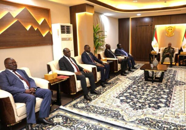 Sudan's Sovereign Council chief Abdel Fattah al-Burhan receives South Sudanese delegation led by Security adviser Tut Gatluak on July 29, 2026