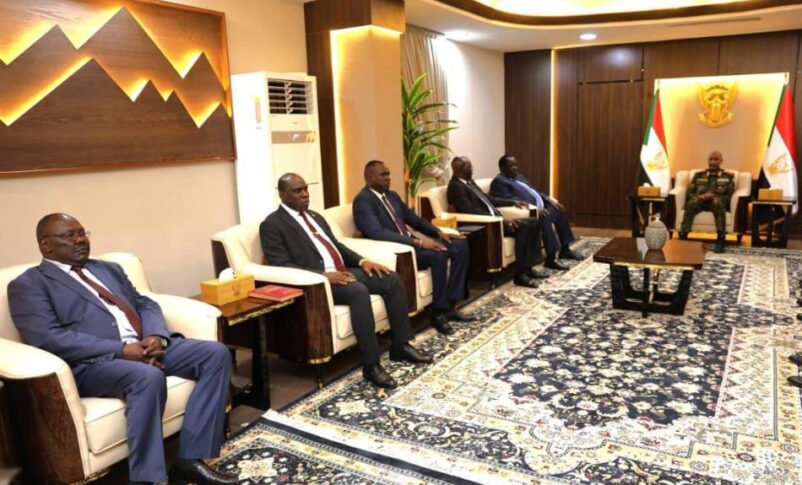 Sudan's Sovereign Council chief Abdel Fattah al-Burhan receives South Sudanese delegation led by Security adviser Tut Gatluak on July 29, 2026